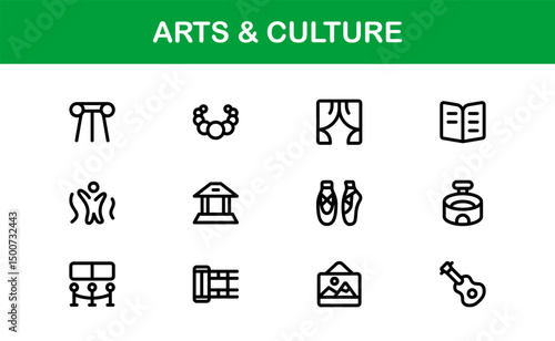 Creative Arts and Culture Icons. Modern Vector Illustrations for Designers and Artists