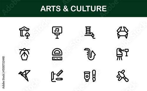 Creative Arts and Culture Icons. Modern Vector Illustrations for Designers and Artists