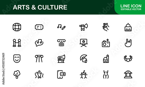 Creative Arts and Culture Icons. Modern Vector Illustrations for Designers and Artists