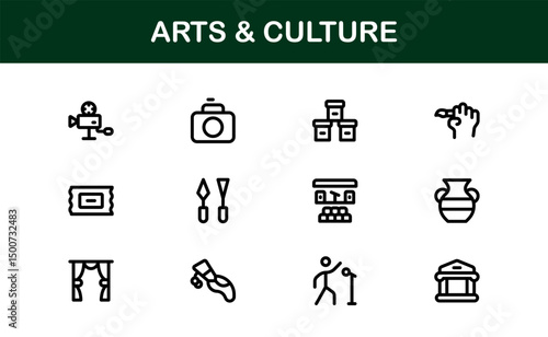 Creative Arts and Culture Icons. Modern Vector Illustrations for Designers and Artists