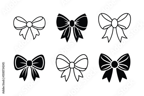 bow ribbon icon vector simple clean design two