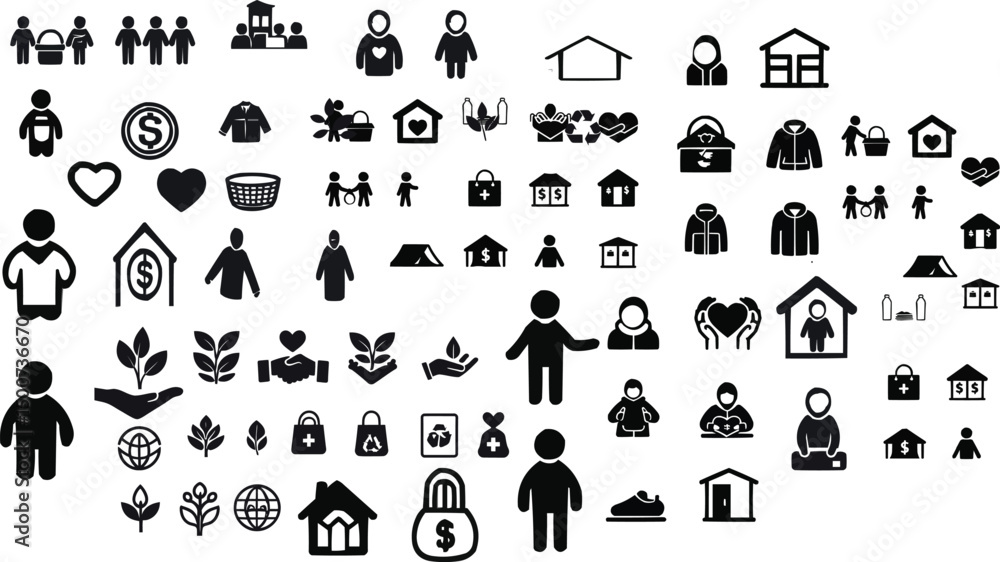 Obraz premium family icon set vector