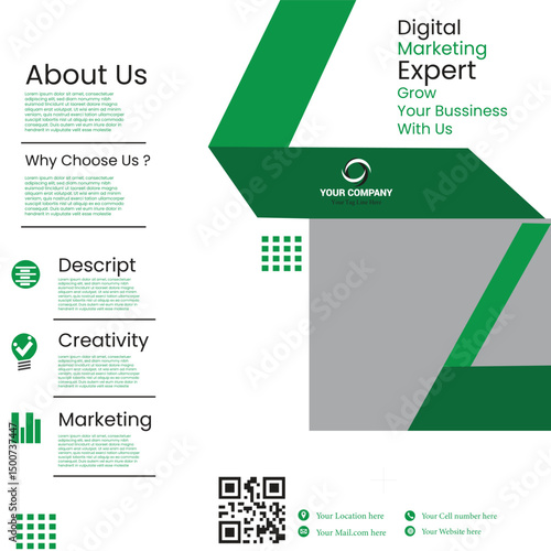 grow your business with us digital marketing agency social media poster design vector templates