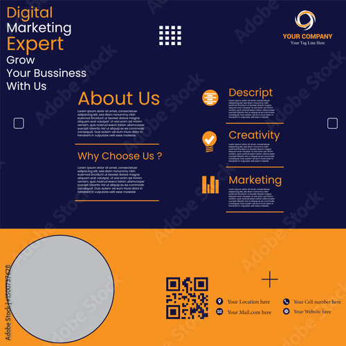 grow your business with us digital marketing agency social media poster design vector templates