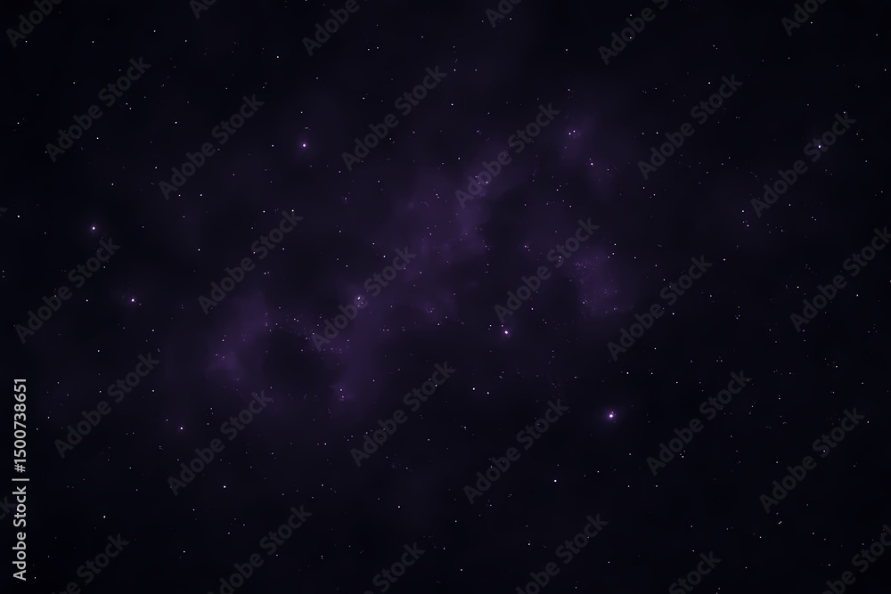 Obraz premium A beautiful purple nebula and stars in the night sky create a cosmic vista of the universe, offering a tranquil and romantic view into the infinite depths of space