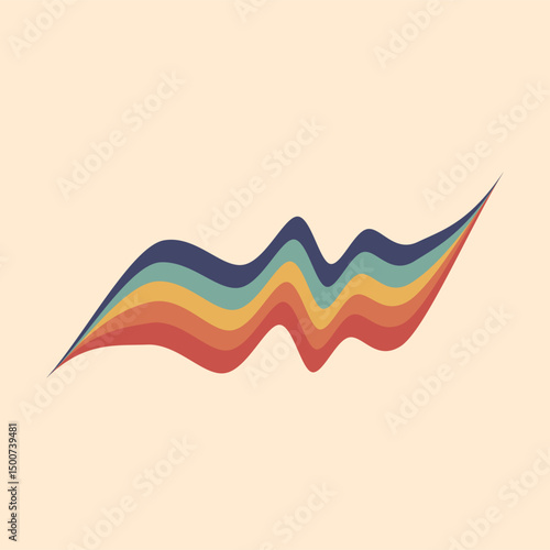Earthy layered waveforms in subdued reds and greens. Great for organic-themed backgrounds and design.