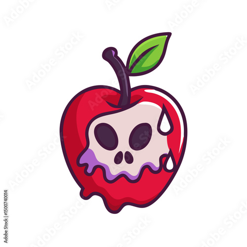 Magical Poison Apple icon ,  cursed fruit witch apple
 Fairytale Style Vector

