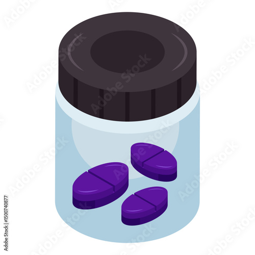 An editable design icon of pills jar