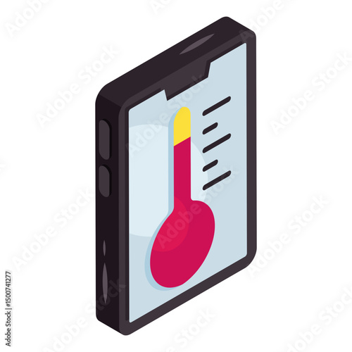 Mobile weather app icon in premium style 