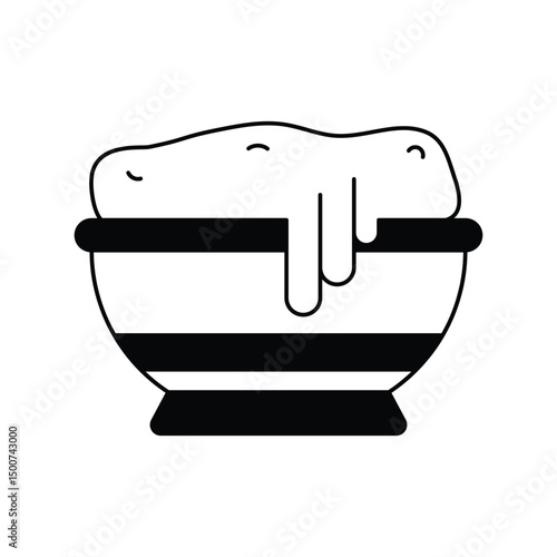 cheese glyph outline icon with white background vector stock illustration