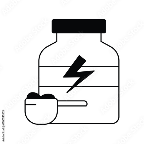 whey glyph outline icon with white background vector stock illustration