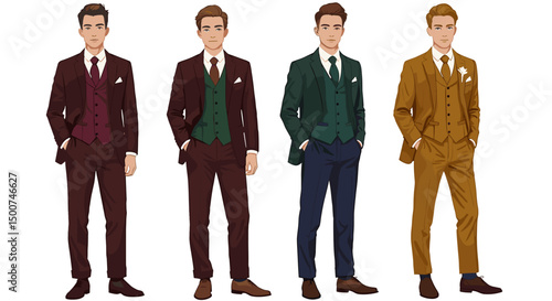 Formal suits in various colors for men
