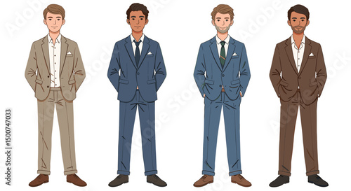 Men in suits illustration style
