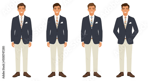 Men in formal attire with traditional wraps