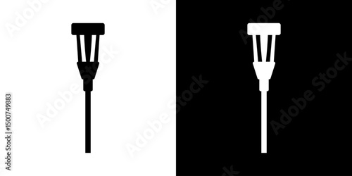 Street lamps icon. Devices for illumination of entryway, porch, walkway, path, garden, yard, park. Vector flat icon set.