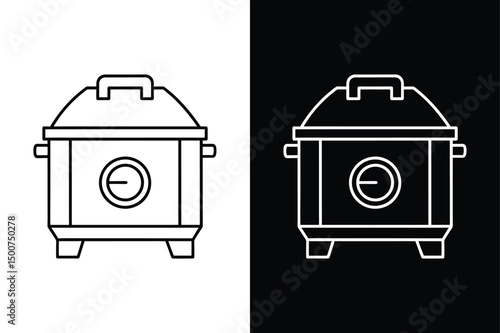 autoclave line icon vector illustration design black white