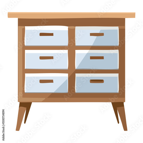 playful modern dresser illustration
