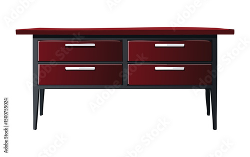  spacious dark red and brown dresser