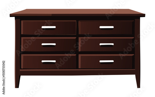 classic brown wooden dresser