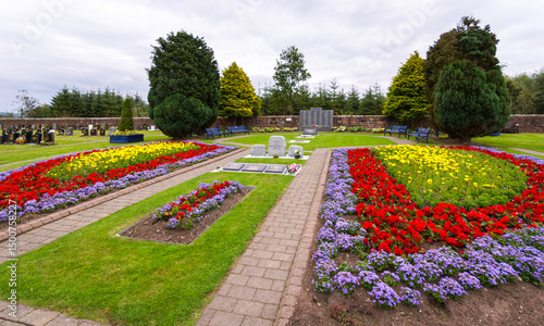 The Garden of Remembrance at Dryfesdale Cemetery in Lockerbie, Scotland - UK marking the bombing of Pan Am Flight 103 in 1988.