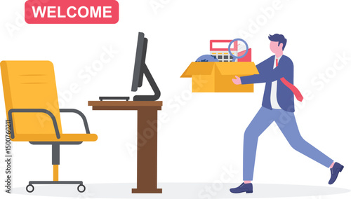 Onboarding and stepping into the team as welcome new staff member .Greetings and welcome process into company .

