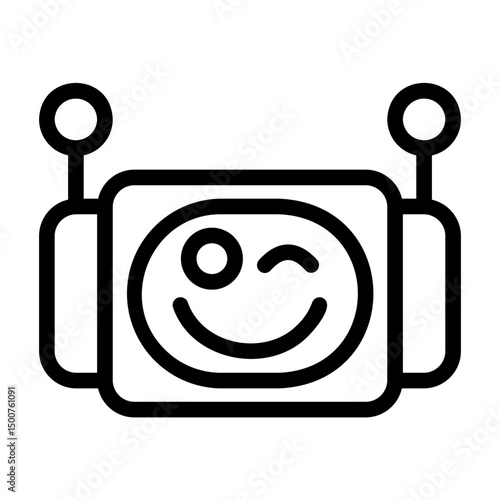 A collection of icons containing facial expressions that are formed into robot emojis, happy, sad, funny, silly and happy