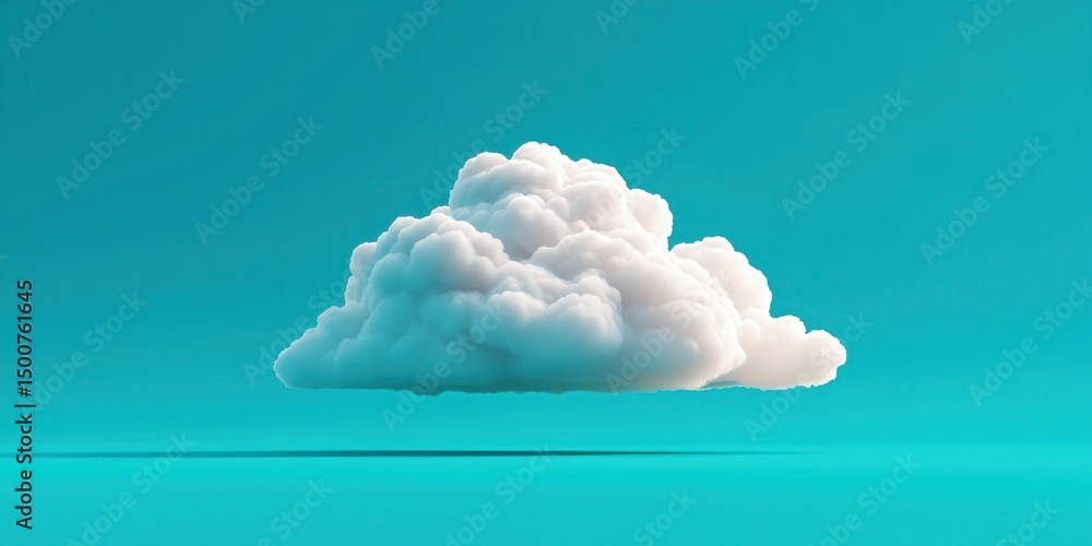 Isolated white cloud on a turquoise background Isolated white cloud on a turquoise background