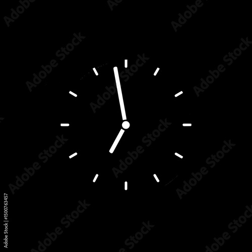 Minimalistic vector flat icon of a watch, crafted with a clean aesthetic, great for modern advertising campaigns or digital art.