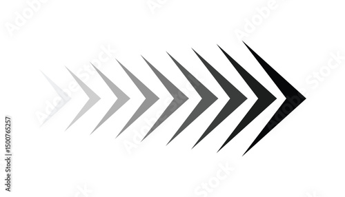 Swipe right. arrow direction sign. moving digital black arrows. moving high speed arrow. street sign. vector icon