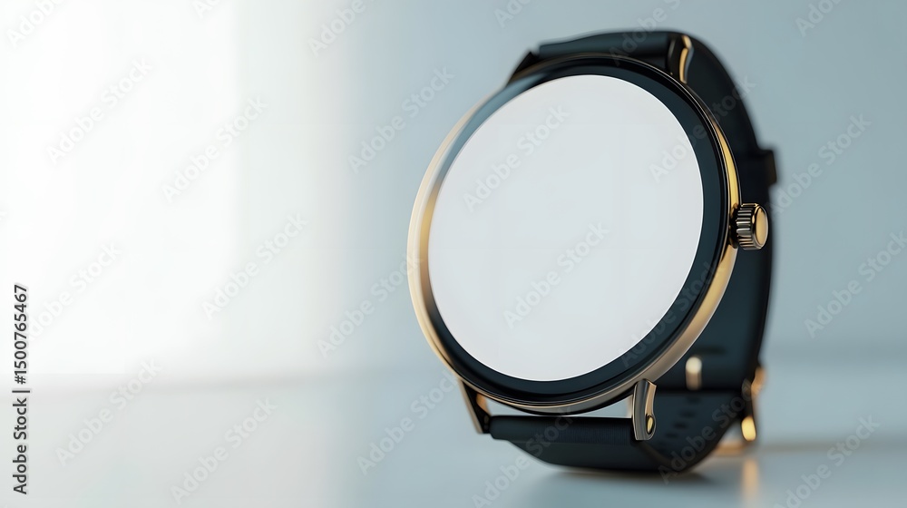 Fototapeta premium Smartwatch with blank screen on white background.