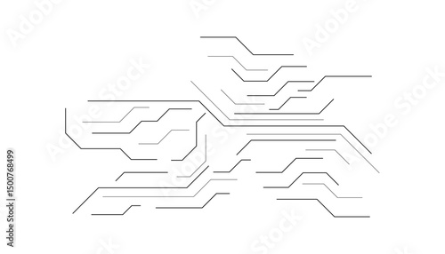 Abstract Circuit Board Design: Lines, Nodes, Connections, Technology, Innovation 