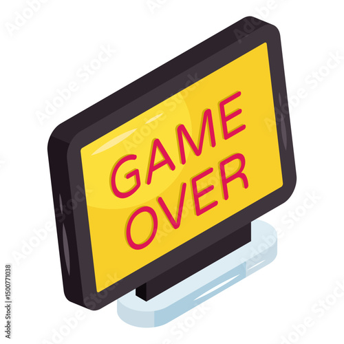 A isometric design, icon of game over