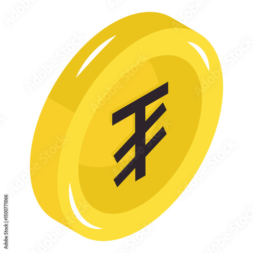 Modern design icon of tugrik coin  
