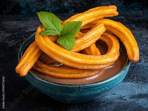 A Spanish Breakfast of Churros with Thick Hot Chocolate