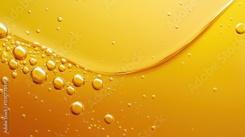 Yellow liquid with bubbles