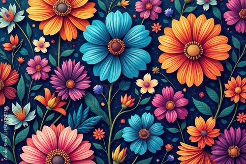 Wallpaper Mural Intricate line art floral pattern for elegant flyers , line art, leaves Torontodigital.ca