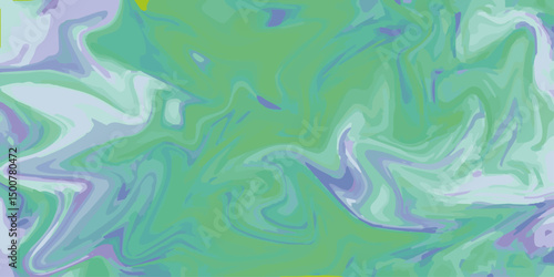 Colored liquids mixed together in fluid creating.painting arts with teal green and blue liquid texture brush for presentation, card background,