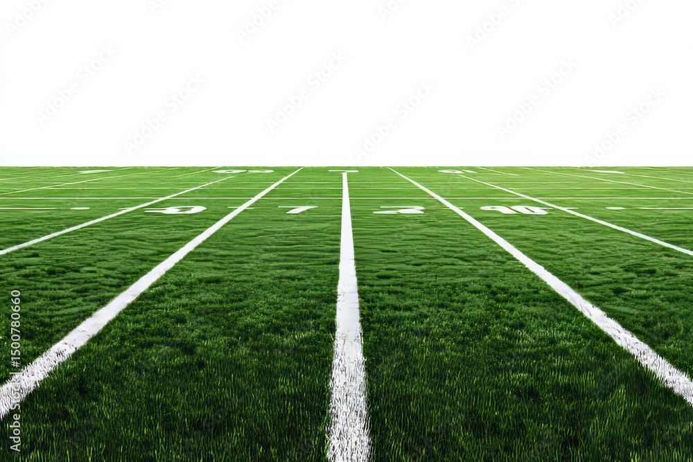Obraz premium Illustration of markings on an American football field, presented in digital stock format on a transparent background