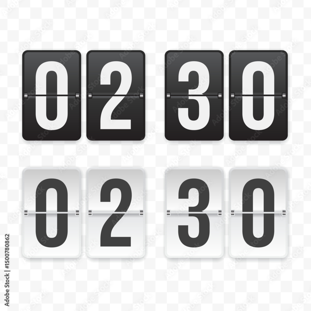 Vector illustration of a flip clock icon sign and symbol half past two. Black and white colored icons for website design .Simple design Vector illustration of a flip clock icon sign and symbol half past two. Black and white colored icons for website design .Simple design