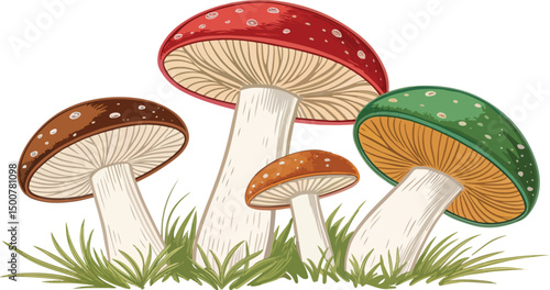 White Background Mushroom Vector Design High Resolution Illustration