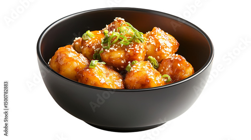 Sesame Chicken Bowl Recipe isolated on transparent background