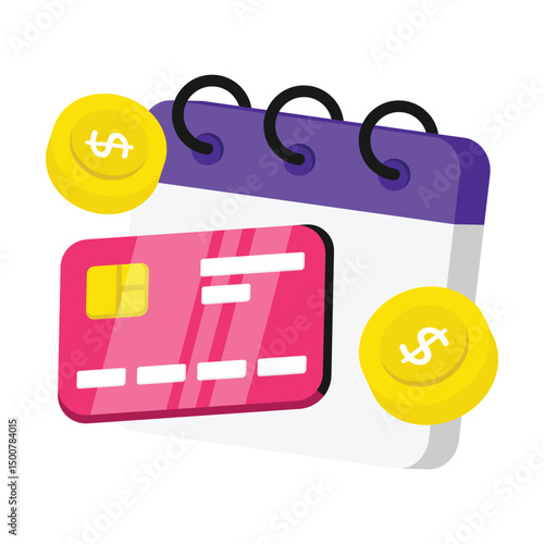 Pay later Vector style icon. Eps 10 file