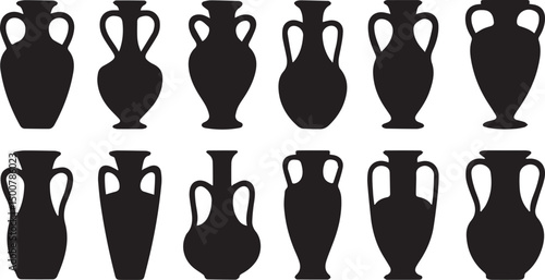 Collection of amphora and vase silhouettes