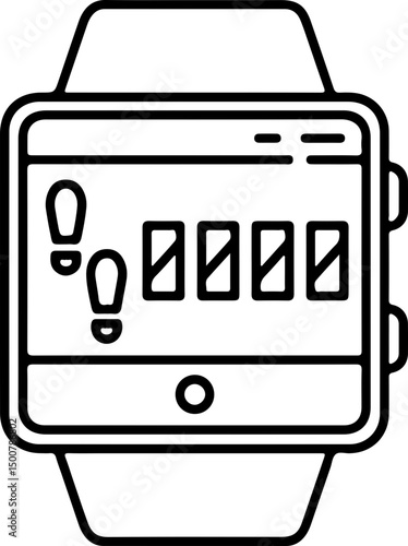 Steps tracking function linear icon