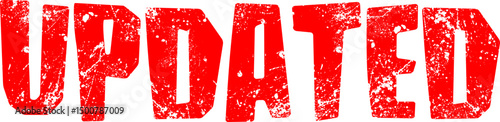 Red Rubber Stamp with update letter as grunge vector illustration 