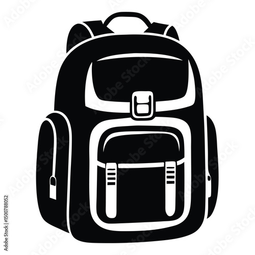Backpack Silhouette Vector Art, school-bag--vector-silhouette--vector Backpack Silhouette Vector Art
