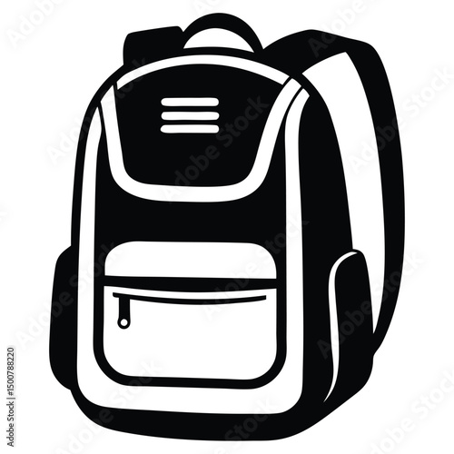 Backpack Silhouette Vector Art, school-bag--vector-silhouette--vector Backpack Silhouette Vector Art