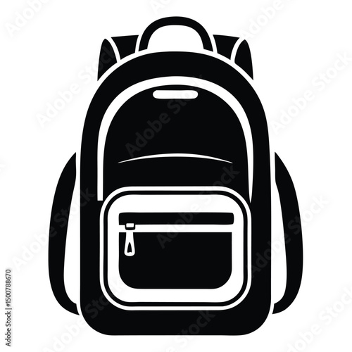 Backpack Silhouette Vector Art, school-bag--vector-silhouette--vector Backpack Silhouette Vector Art