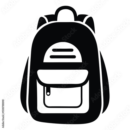 Backpack Silhouette Vector Art, school-bag--vector-silhouette--vector Backpack Silhouette Vector Art