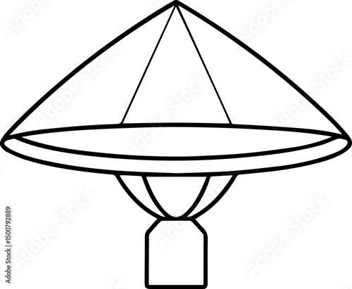 vietnamese conical hat outline vector and illustration, coloring book page